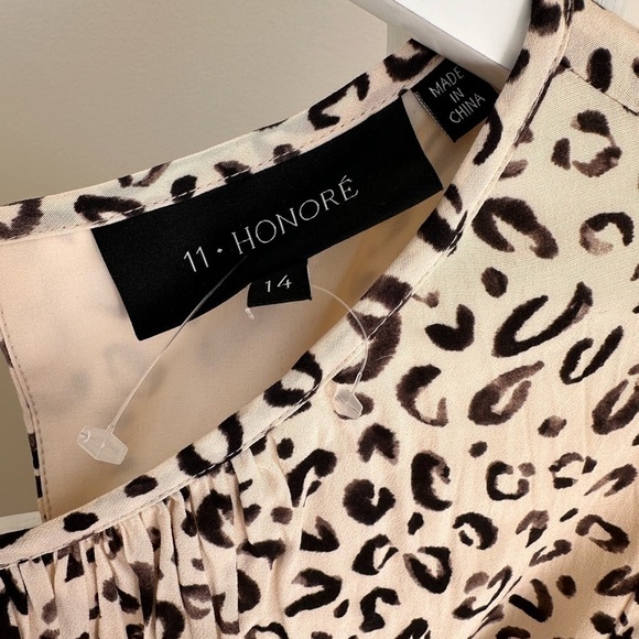 11 Honore Collection Valentina Animal Print Skater Dress SZ 14 - Picture 8 of 16